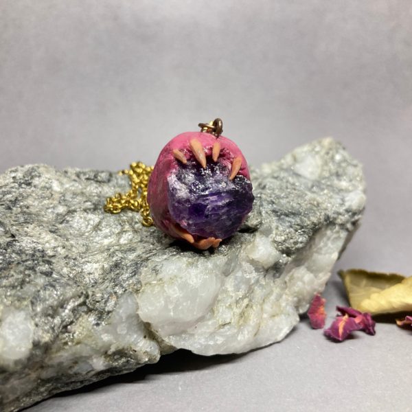 Monster Pendant With Amethyst Front