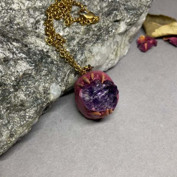 Monster Pendant With Amethyst