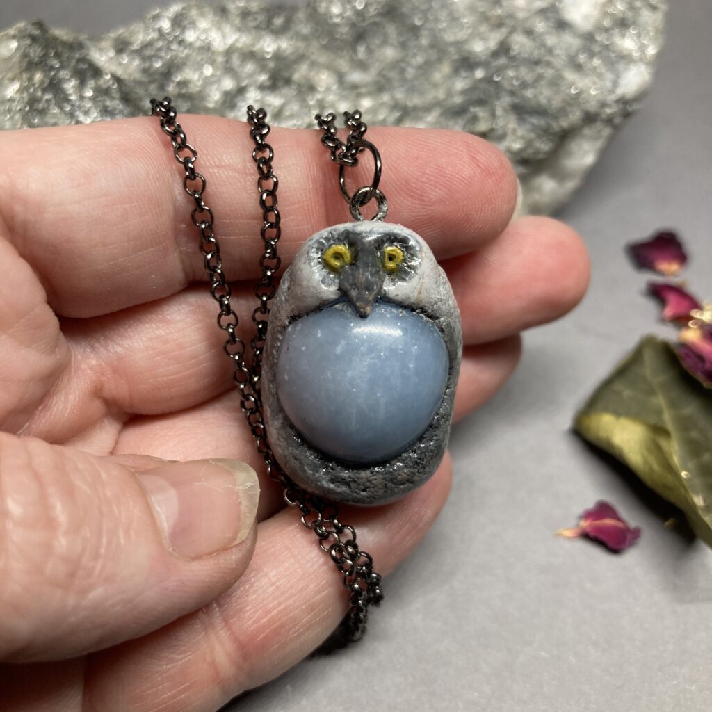 Owl Angelite Talisman Jewellery